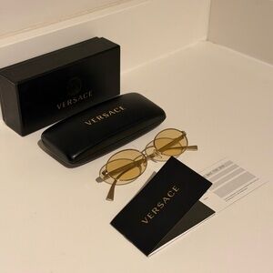 Versace Gold-Tinted Sunglasses with Black Case